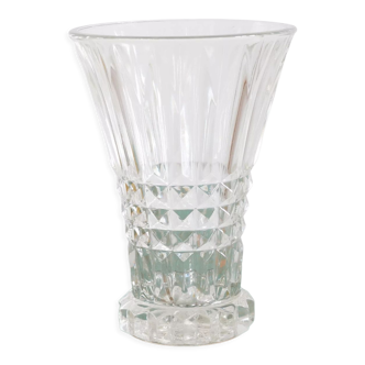 Vase vintage en verre moulé années 50