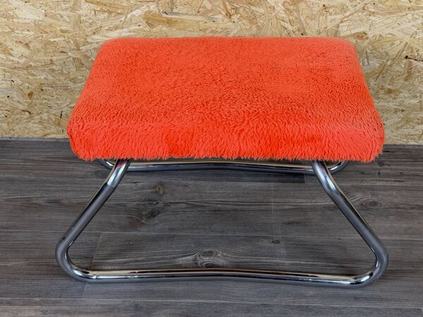 Repose-pieds ottoman avec échelle Orange Space Age 1960s 1970s