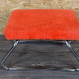 1960s 1970s Ottoman Footstool with Ladder Space Age Orange