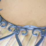 Wall mirror sun in wrought iron with heart pattern - 1960s