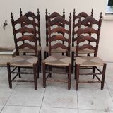 6 antique vintage oak monastery chairs