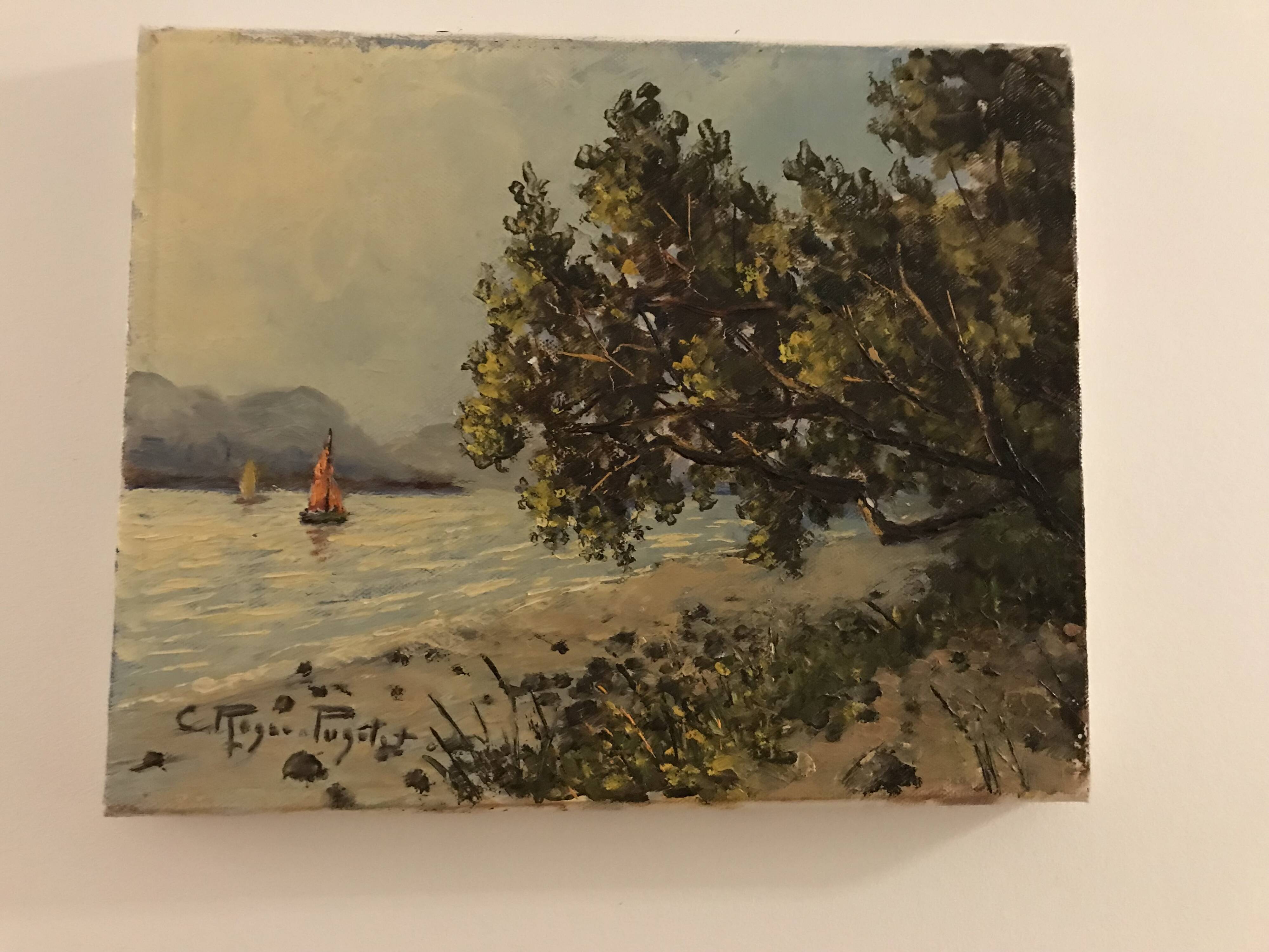 Peinture Huile sur toile- Marine par Claude Roger Puget (1911-2002)