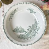 Vintage hollow dish French Terre de Fer St Amand TRIANON cherub motif 19th century