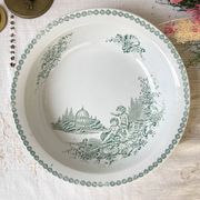 Vintage hollow dish French Terre de Fer St Amand TRIANON cherub motif 19th century