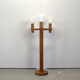 Turned solid pine floor lamp by Uno Kristiansson for Luxus Sweden, 1970s