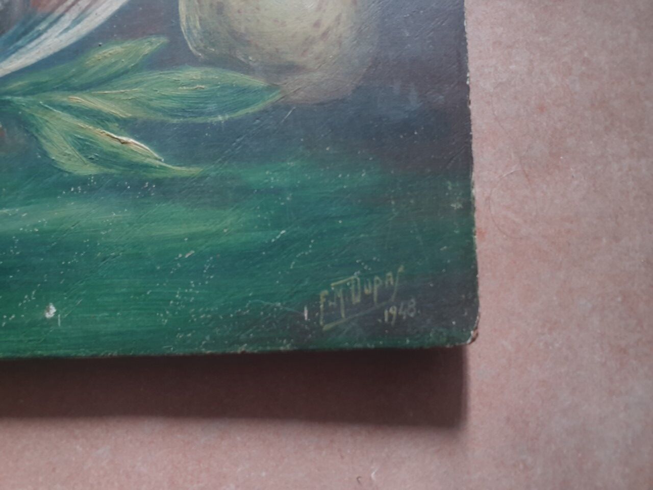 Oil on antique panel