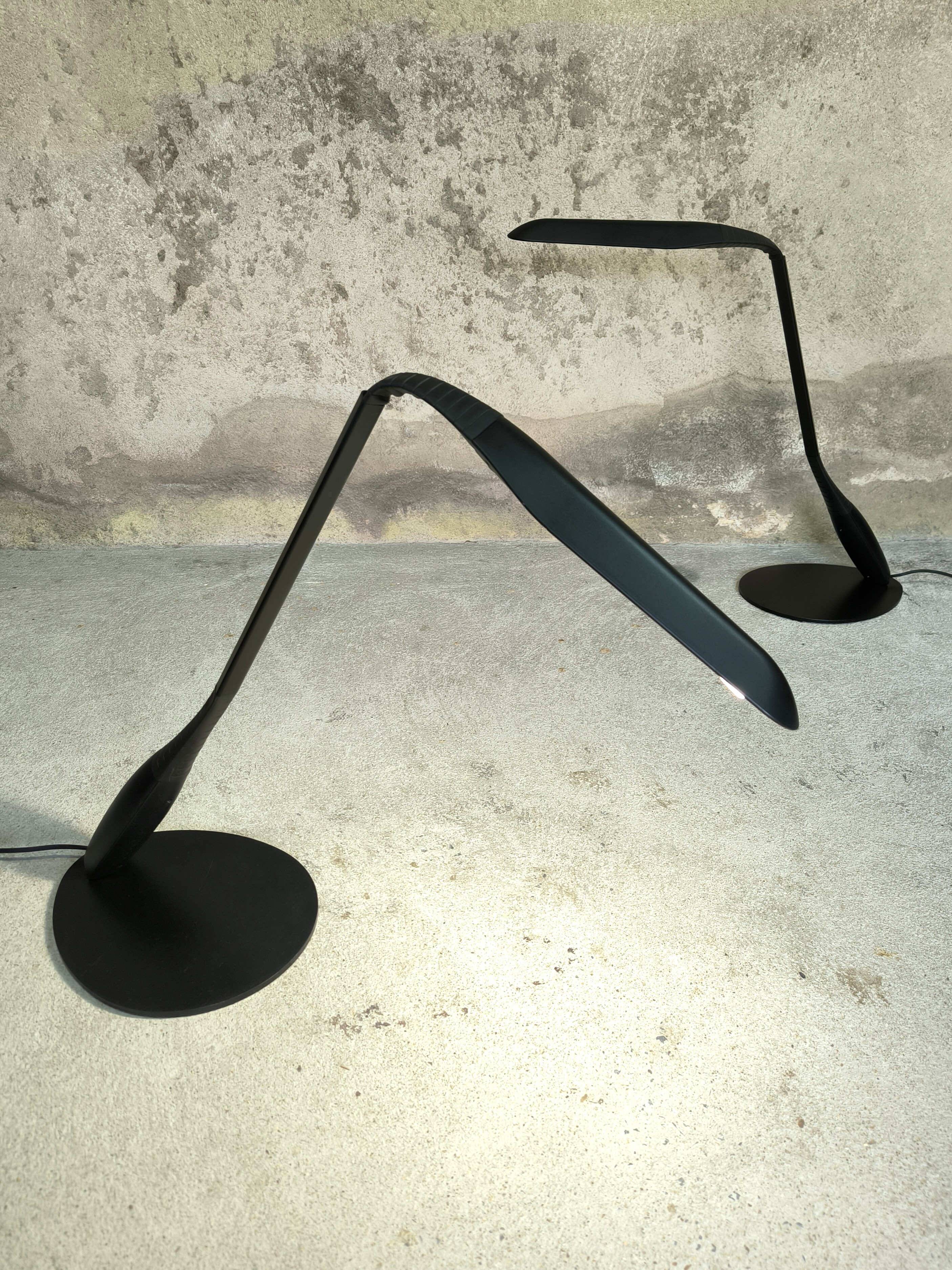 Pair of cobra lamps by Philippe Michel for Manade