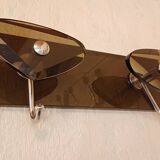 Vintage bathroom mirror with hooks