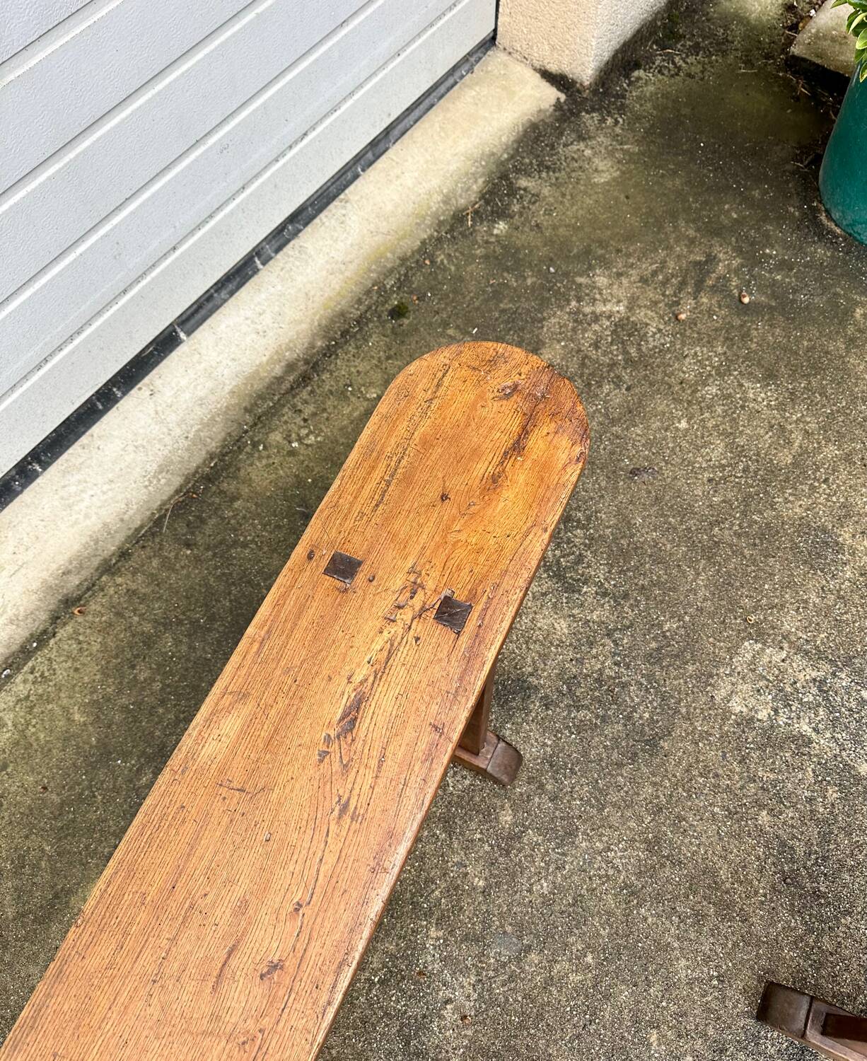 Pair of solid elm benches