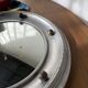 Round convex metal mirror in English style 1900