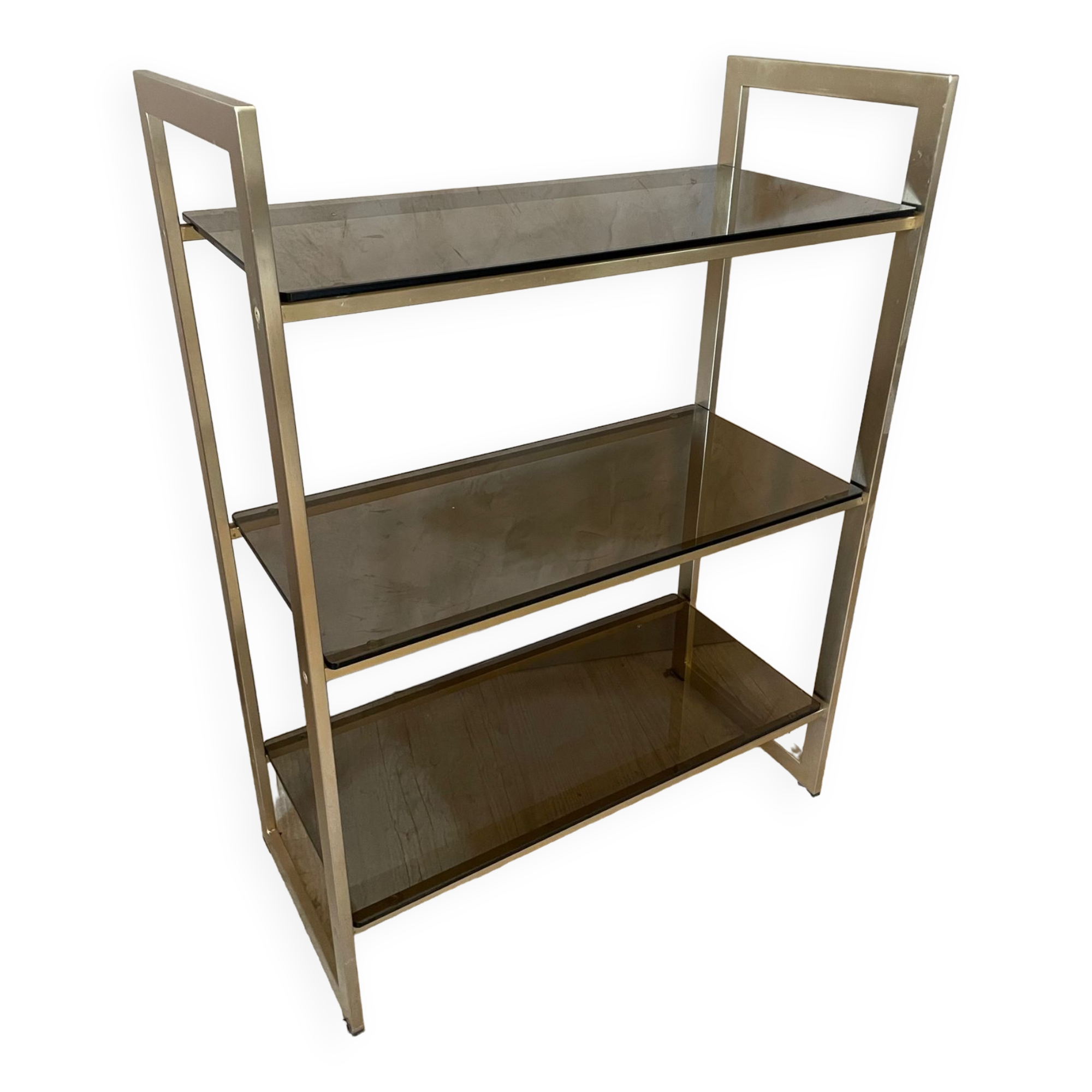Glass and brass shelf