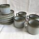 Rare coffee / tea service in Brenne sandstone "Grand Feu" - France 70s