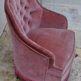 Armchair toad velvet rose