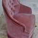 Fauteuil crapaud velours rose