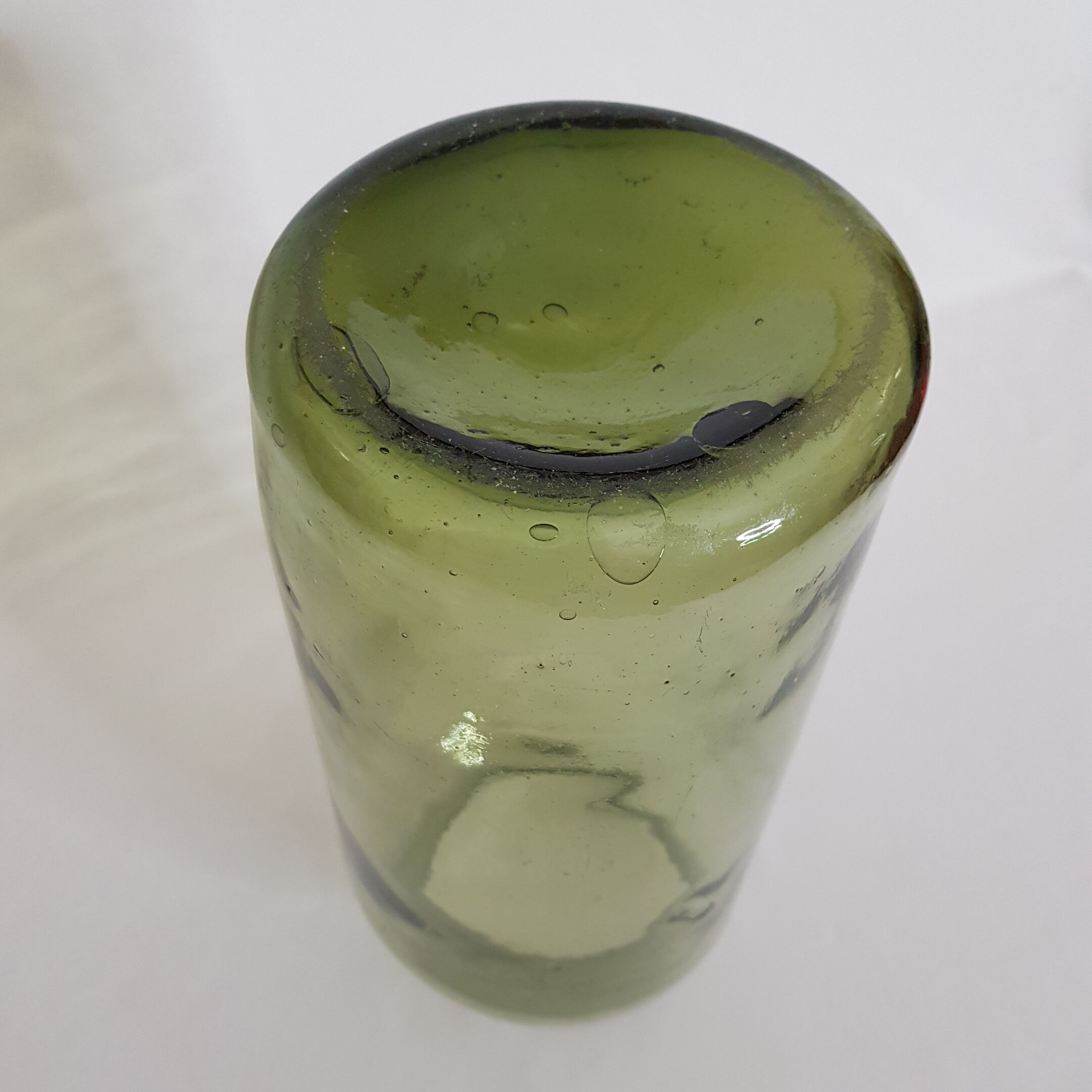 Blown and bubbled glass vase