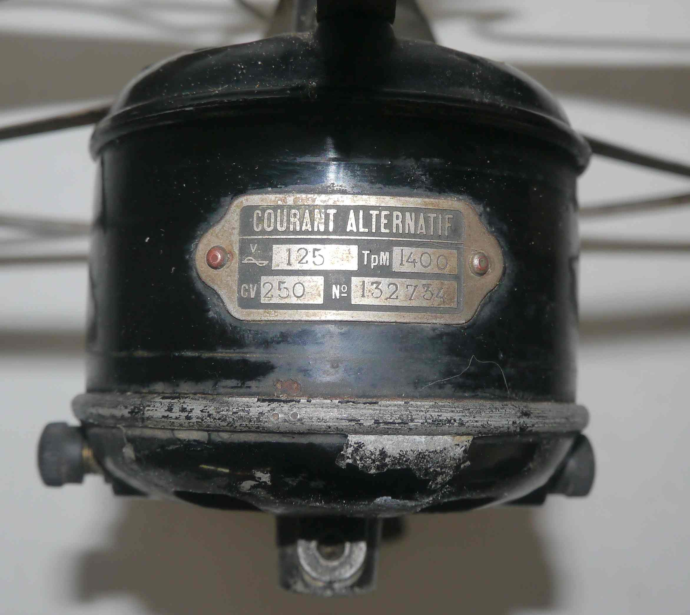 Old metal fan for decoration 30's years