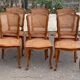 6 chaises cannées Louis XV en bois massif des années 50