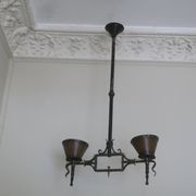 Brutalist wrought iron and copper chandelier, 1960s