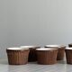 8 antique ceramic ramekins, brown finish