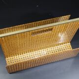 Lucite and cane magazine rack for Christian Dior
