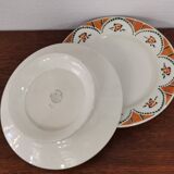 Old round dish on shower stand in art deco earthenware from the 1930s