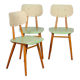 Suite de 3 chaises produites par Ton dans les années 1960