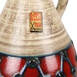 West germany vase dumler breiden red beige collector's item 21cm