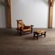 Jangada lounge chair with ottoman in cognac leather by Jean Gillon, Brazil, 1960s