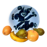 Yvonne Gisclard-Cau blue ceramic cut from French modernist design of the 1960s.