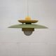 Lampe suspendue laquée verte vintage - Danemark 1980 -