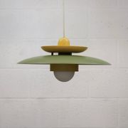 Lampe suspendue laquée verte vintage - Danemark 1980 -