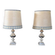 Elegant silverplate pair of bedside lamps, Italy 1970s