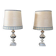 Elegant silverplate pair of bedside lamps, Italy 1970s