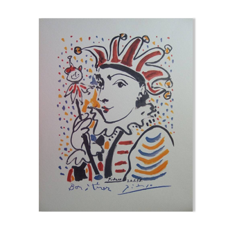 Pablo PICASSO : Carnaval - Le Fou, Lithographie signée