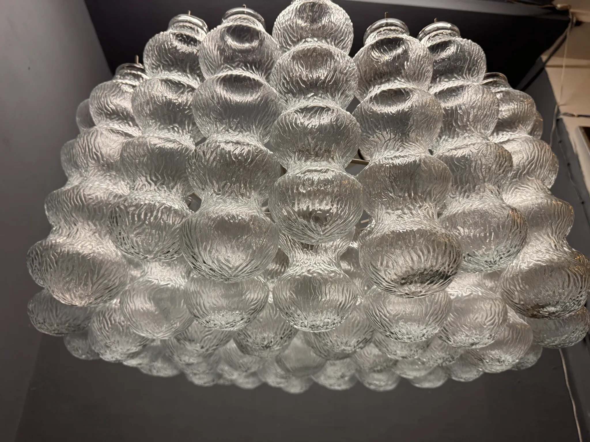 Large Murano Glass Bubble Chandelier 1980’s 11 Lights 