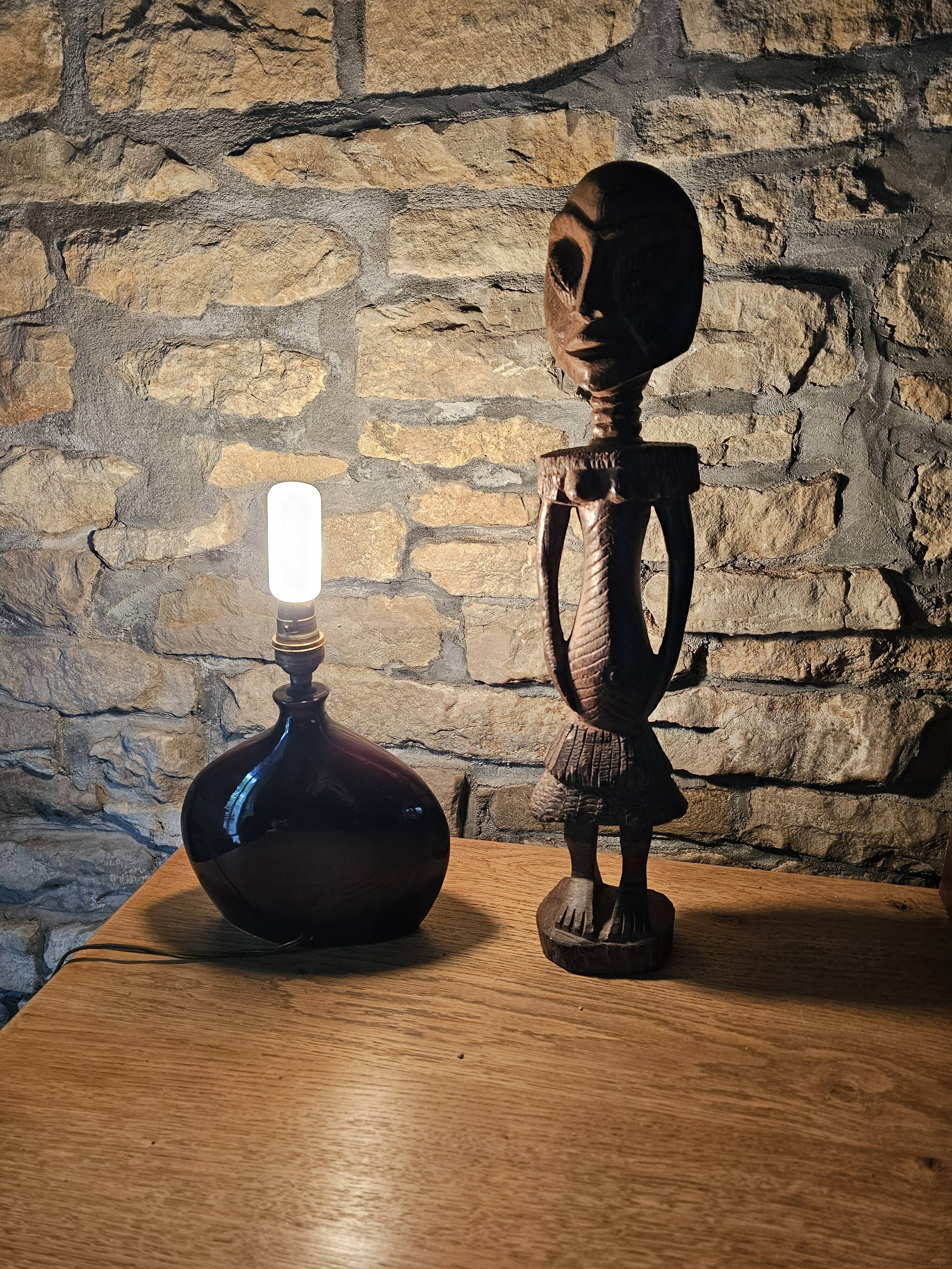 Set of 2 Mauve Ceramic Table Lamps