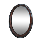 English style oval wooden mirror 79x52cm