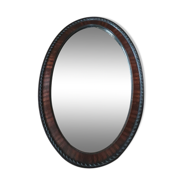 English style oval wooden mirror 79x52cm