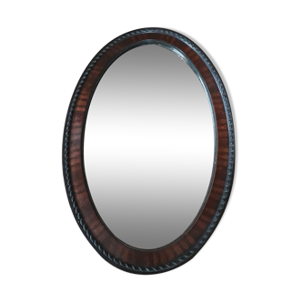 English style oval wooden mirror 79x52cm