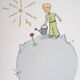 Antoine de Saint-Exupéry: The Little Prince waters his rose, lithograph.