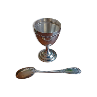 Antique shell and spoon in silver metal