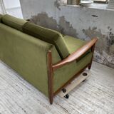 Scandinavian teak bench bed 140