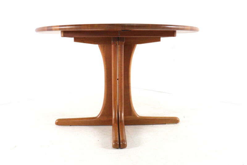 Table à manger ronde extensible 2x 'Hune' - teck massif - design danois