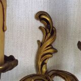 Vintage French Bronze Double Wall Sconces with Acanthus Leaf Detail 5706