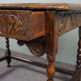 Carved antique English side table