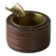 Vintage leather and patinated brass ashtray, 1960s, mid-century design.