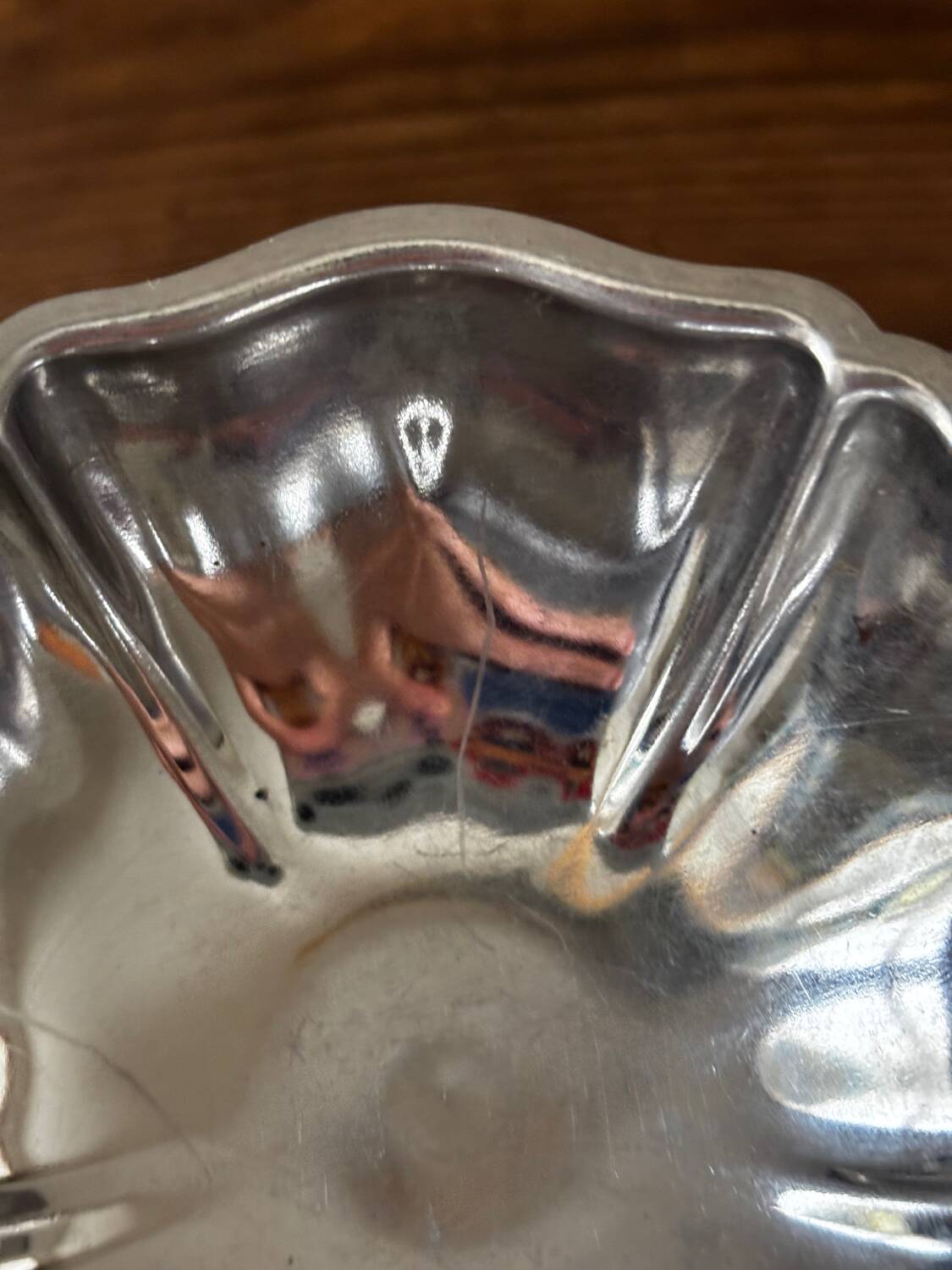 Vintage set of 6 finely engraved stainless steel bowls.