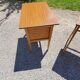 50s feet compass desk in blond beech and formica 3 drawers