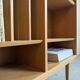 Vintage bookcase Hundevad oak vinyl