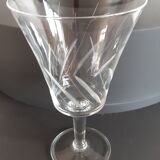 Set of 4 crystal glasses engraved 60s